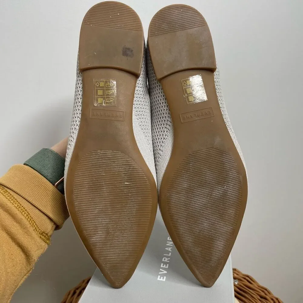 Everlane Gray 40 Hour Reknit Point Flats Pointed Knit‎ Comfort Box 7 Career Box